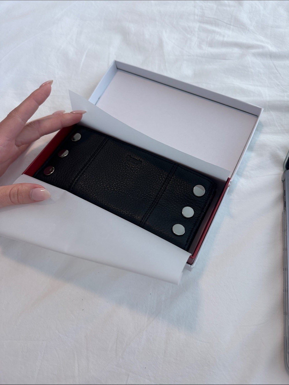 Hammitt Black Leather Wallet with Silver-Tone Studs - Picture 5 of 6